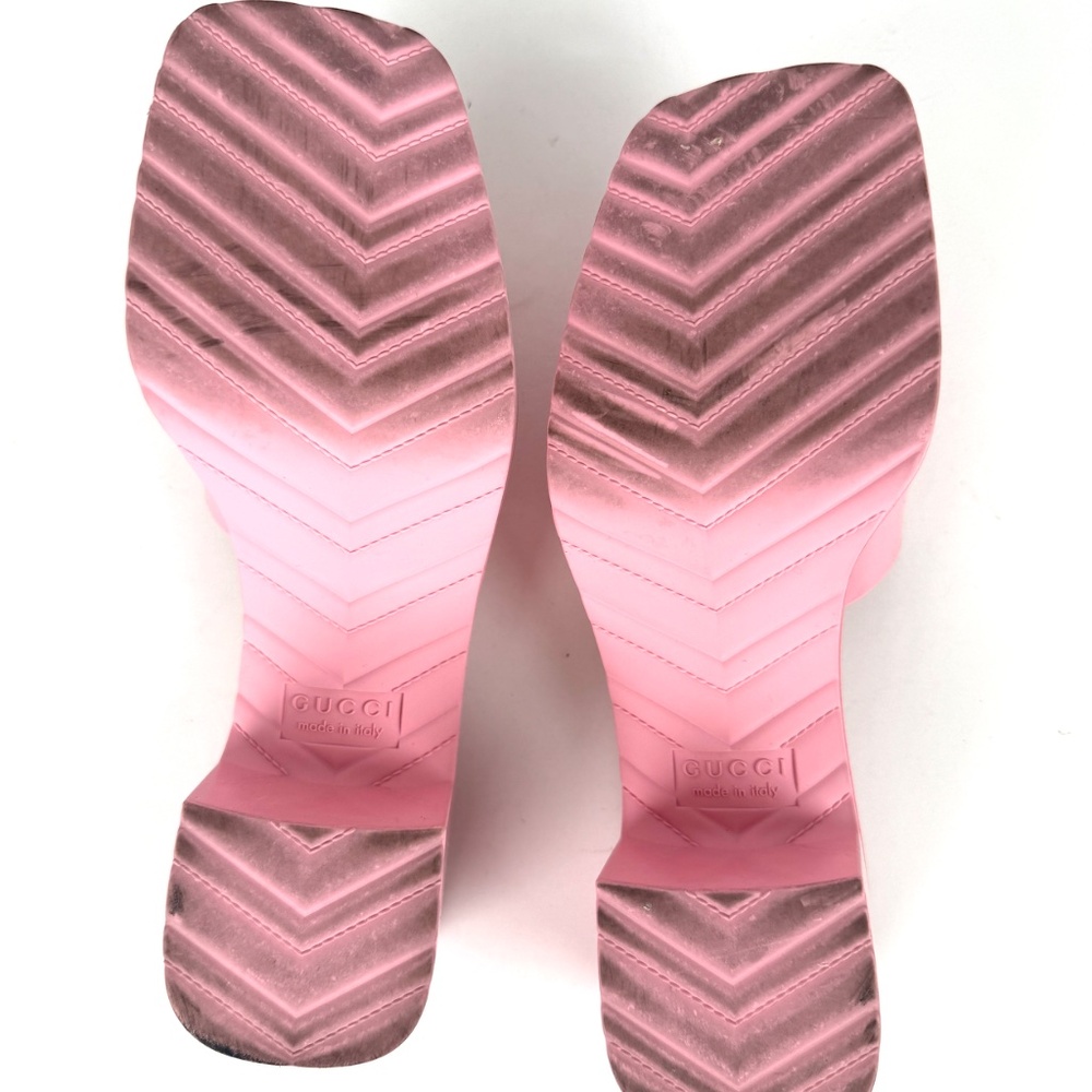 GUCCI Rubber Pink Wild Rose Platform Slide Sandals 36, 6 - Picture 12 of 15